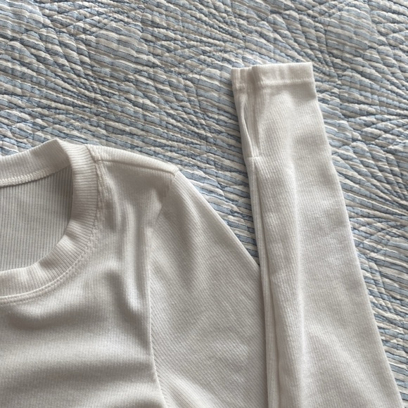 Aerie White Long Sleeve Top - Picture 9 of 11